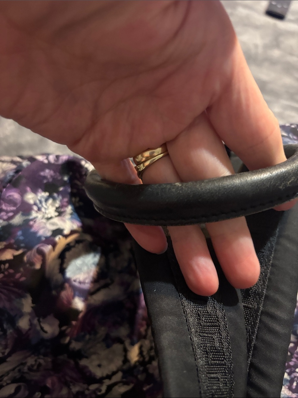 Versace Purple Floral  Backpack with Silver Medusa Accent - Picture 13 of 17
